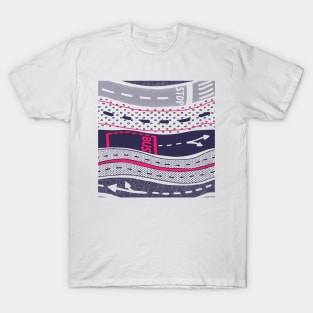 Doodle Streets Pattern T-Shirt